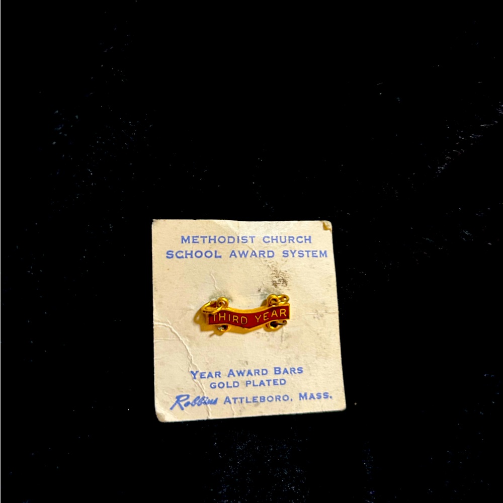 antique red and gold small red banner charm Thant link to other for Methodists